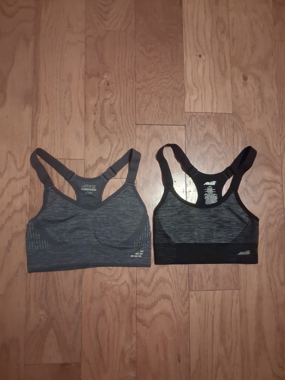 Ava & Viv Charcoal Marl Seamless Sports Bra - Heather Gray/Black